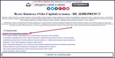 Veles-Capital Ru можно увидеть в зеркале veles-kapital.com (официальный ресурс)